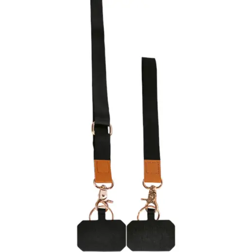 2 Pack Cell Lanyard Wrist and Neck Set Black